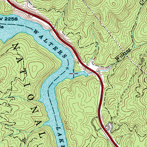 Topographic Map of Wilkins Creek, NC