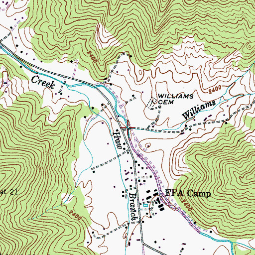 Topographic Map of Williams Branch, NC