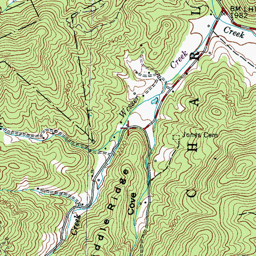 Topographic Map of Williams Branch, NC