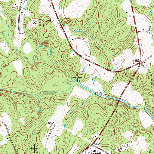 Topographic Map of Williams Creek, NC