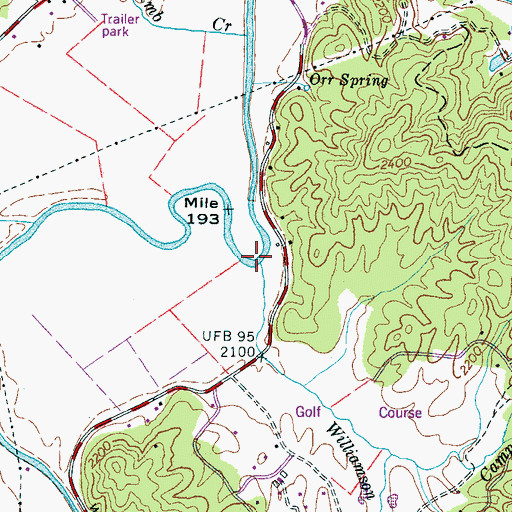Topographic Map of Williamson Creek, NC