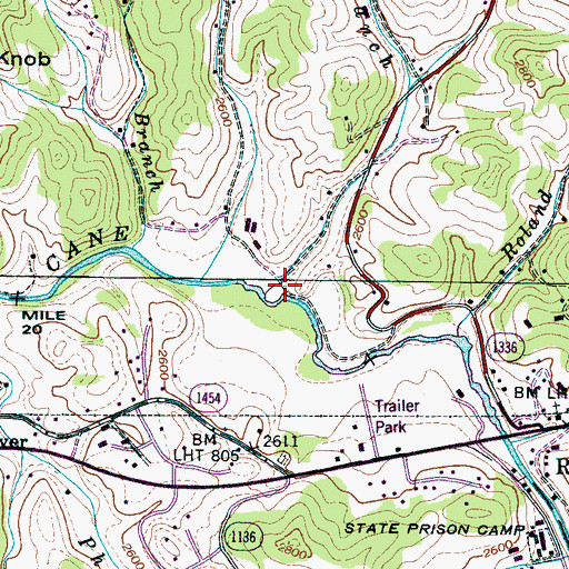 Topographic Map of Wilson Branch, NC