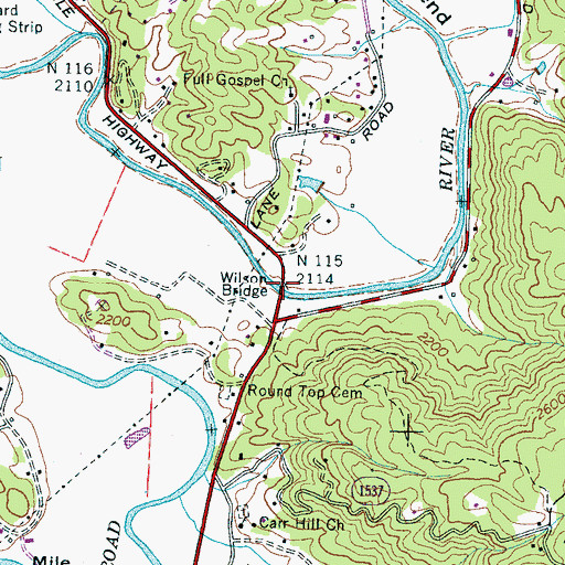 Topographic Map of Wilson Bridge, NC