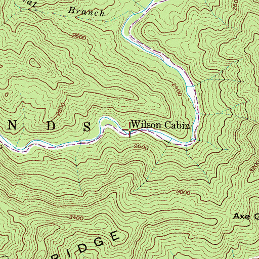 Topographic Map of Wilson Cabin, NC