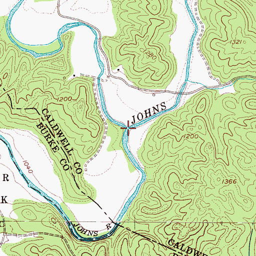 Topographic Map of Wilson Creek, NC