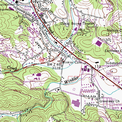 Topographic Map of Winkler Cemetery, NC