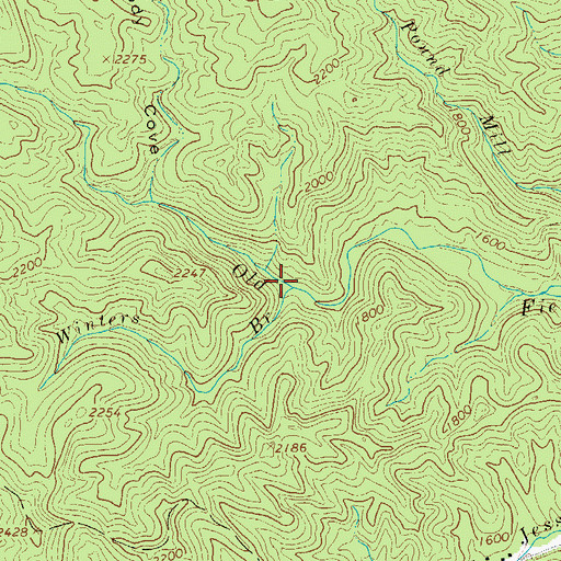 Topographic Map of Winters Branch, NC