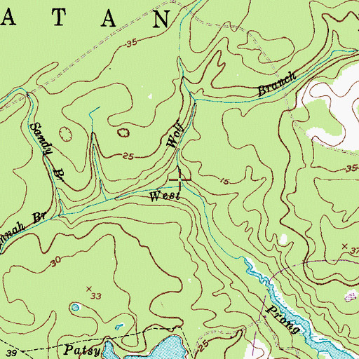 Topographic Map of Wolf Branch, NC