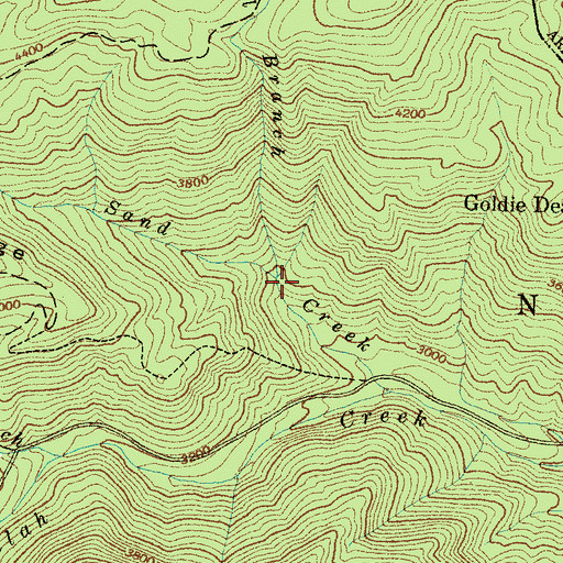 Topographic Map of Wolf Laurel Branch, NC