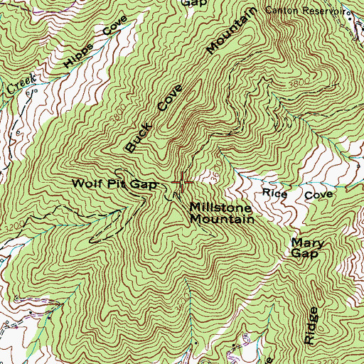 Topographic Map of Wolf Pit Gap, NC