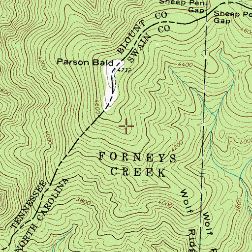 Topographic Map of Wolf Ridge, NC