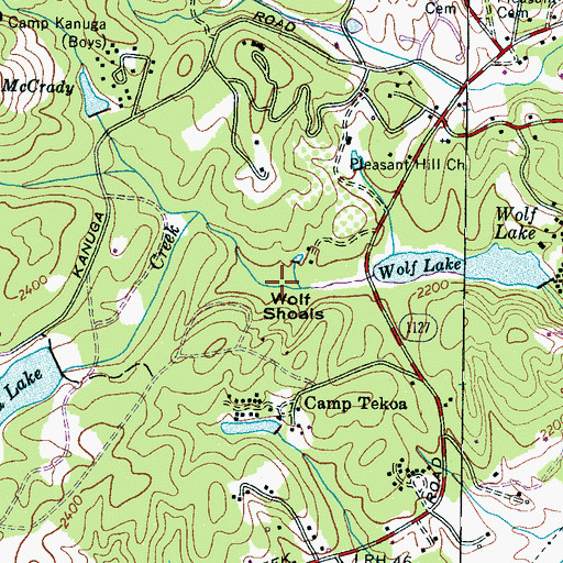 Topographic Map of Wolf Shoals, NC