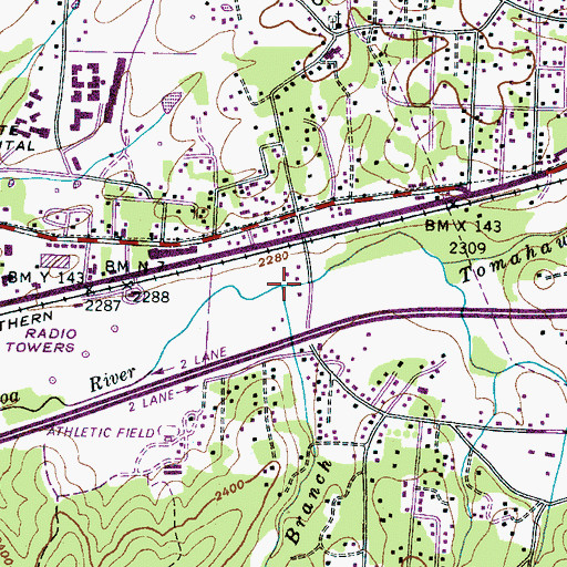 Topographic Map of Wolfpit Branch, NC