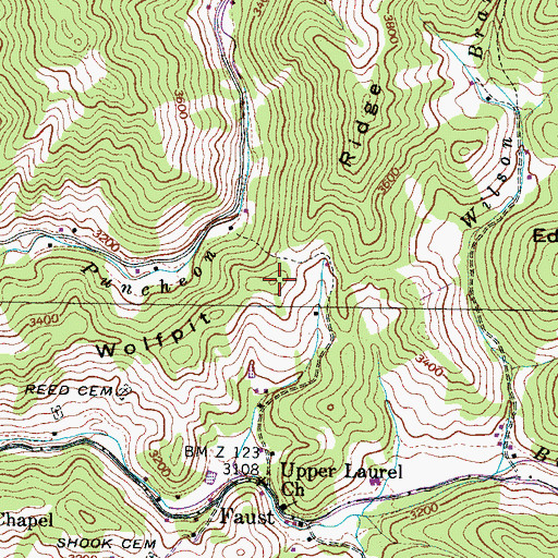 Topographic Map of Wolfpit Ridge, NC