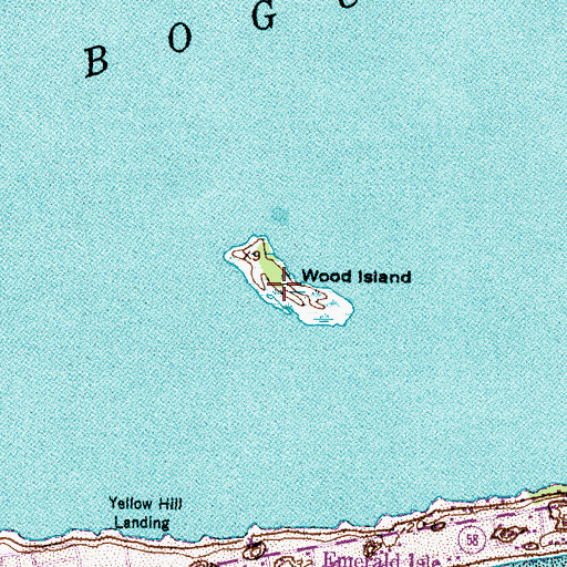 Topographic Map of Wood Island, NC