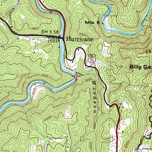 Topographic Map of Woodson Branch, NC