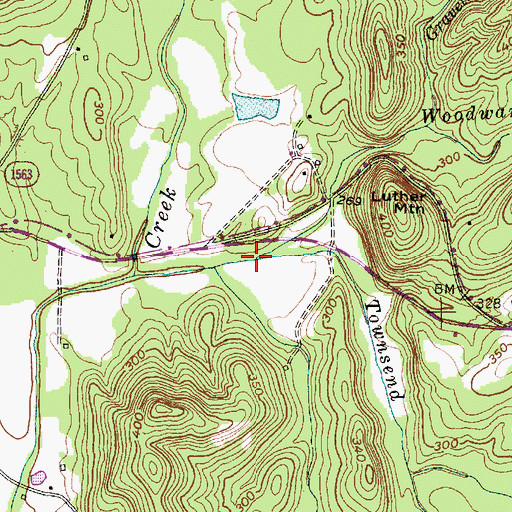 Topographic Map of Woodwards Branch, NC