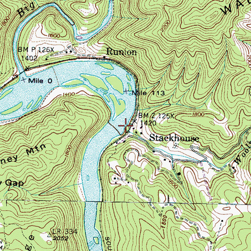Topographic Map of Woolsey Branch, NC
