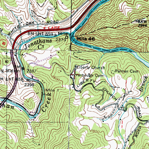 Topographic Map of Yarbough Cemetery, NC