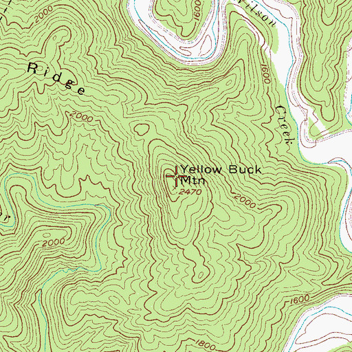 Topographic Map of Yellow Buck Mountain, NC