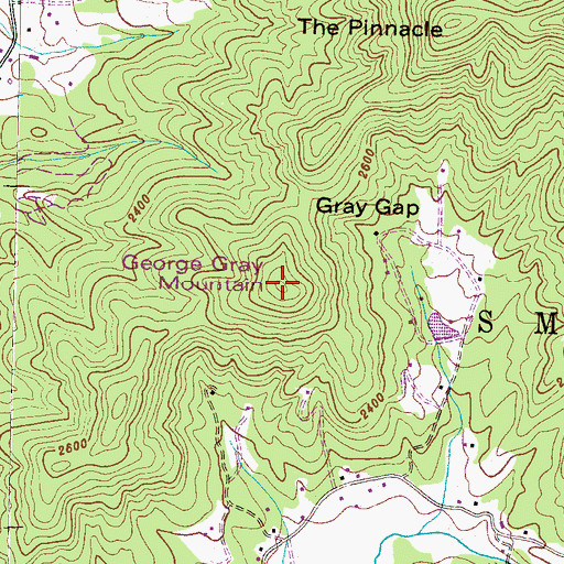 Topographic Map of George Gray Mountain, NC