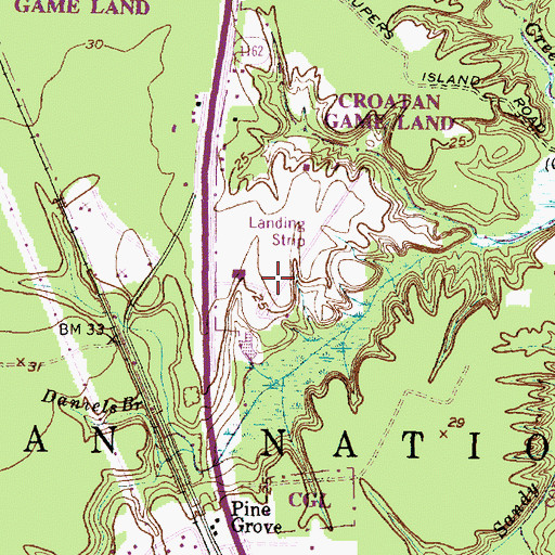 Topographic Map of Hickory Hill Airport, NC