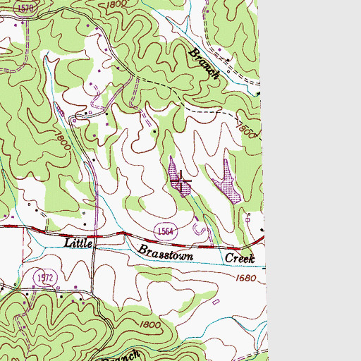 Topographic Map of Whitmire Lake Upper, NC