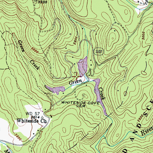 Topographic Map of Holly Berry Mountain Dam, NC