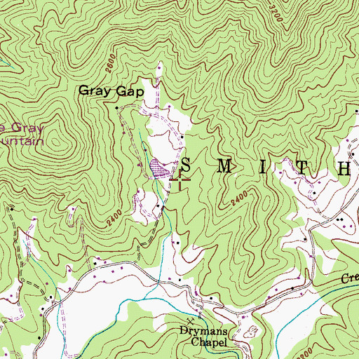 Topographic Map of Lake Charles Dam, NC