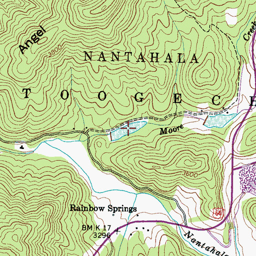 Topographic Map of Moore Creek Lower Lake, NC