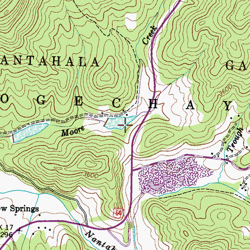 Topographic Map of Moore Creek Upper, NC