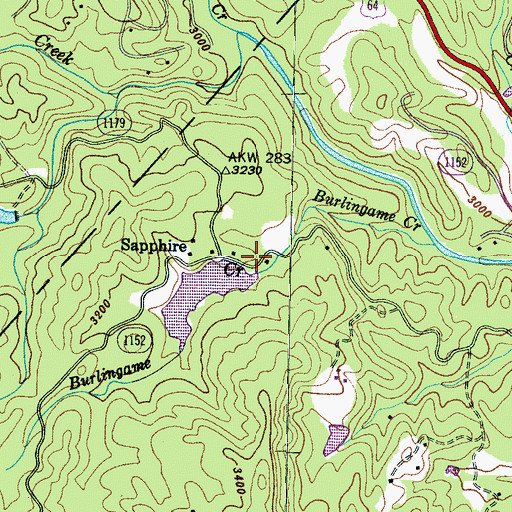 Topographic Map of Intermont Dam, NC