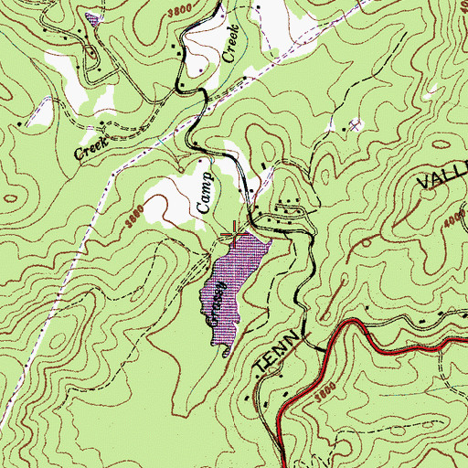 Topographic Map of Whiteside Lake Dam, NC