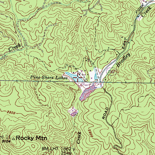 Topographic Map of N Shore Lake, NC