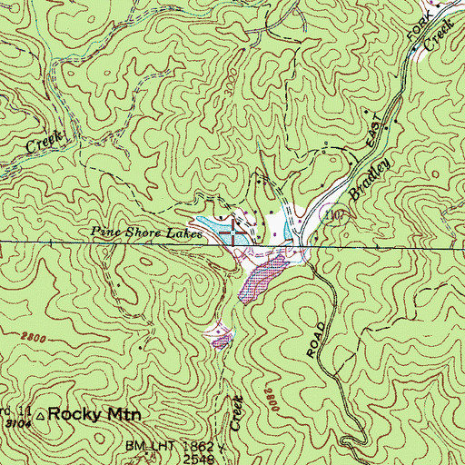 Topographic Map of N Shore Lake, NC