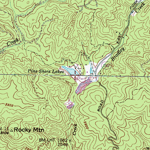 Topographic Map of N Shore Lake Dam, NC