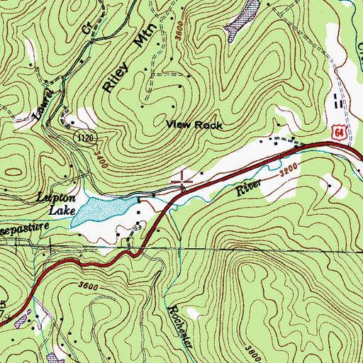 Topographic Map of Lupton Lake Dam, NC