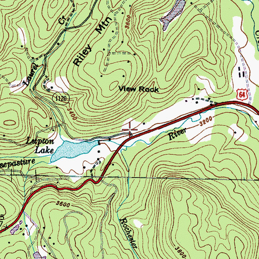 Topographic Map of Lupton Lake Dam, NC