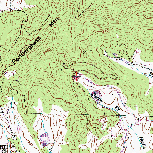 Topographic Map of Grant Lake, NC