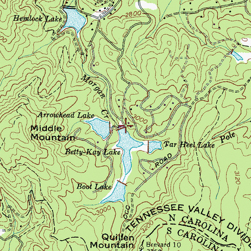 Topographic Map of Betty Kay Lake Dam, NC