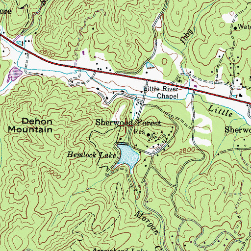 Topographic Map of Trout Lake Dam, NC