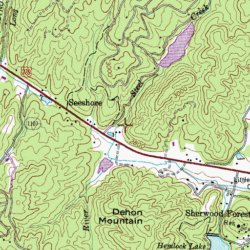 Topographic Map of Sequoyah Woods Lake Dam, NC