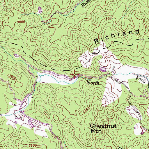 Topographic Map of Blue Ridge Hills Lake, NC