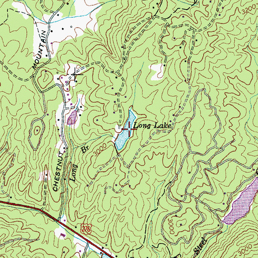 Topographic Map of Slick Rock Mountain Lake, NC