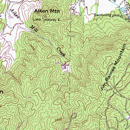 Topographic Map of Deep Woods Lake, NC