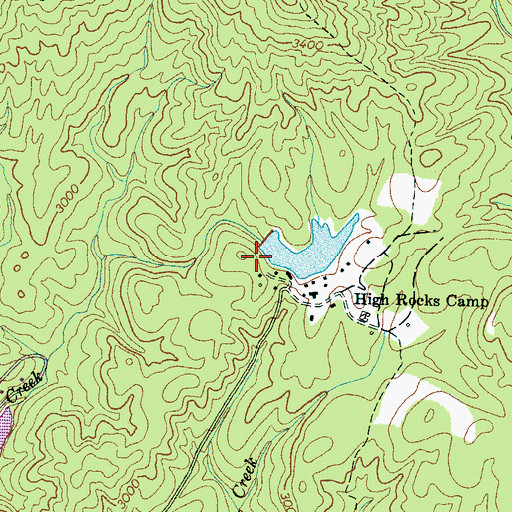 Topographic Map of High Rock Dam, NC