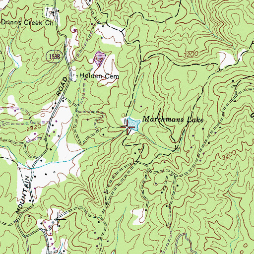 Topographic Map of Marchmans Dam, NC