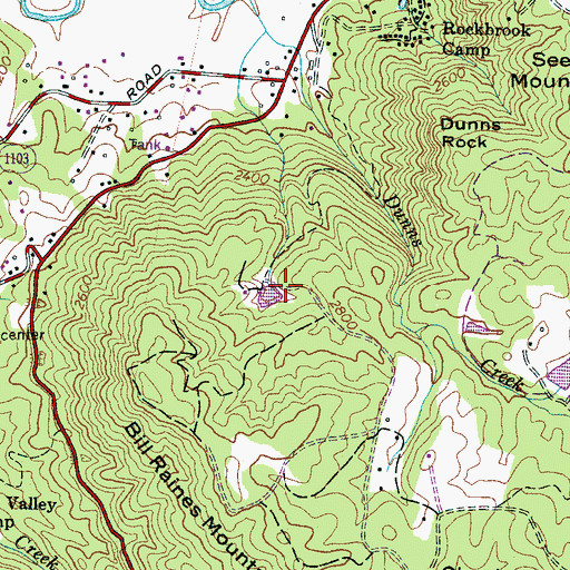 Topographic Map of W Cantrell Dam, NC