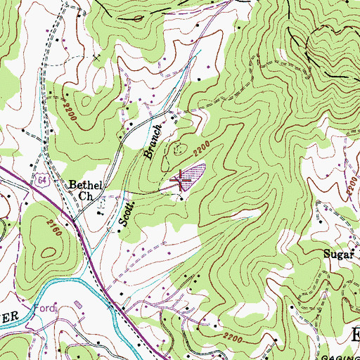 Topographic Map of Whites Lake Dam, NC