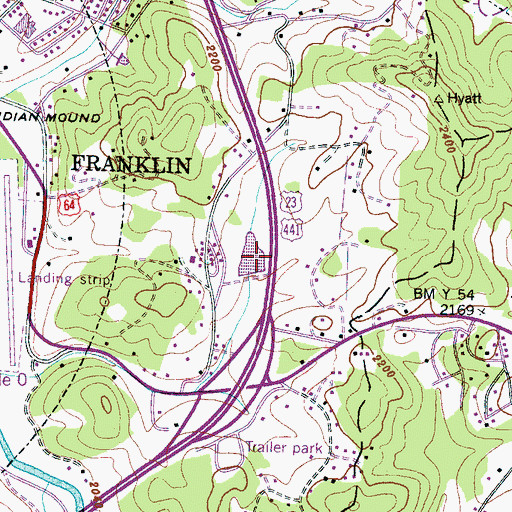 Topographic Map of Pine Hill Trailer Park Lake, NC